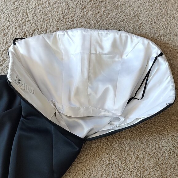 Vintage Cache Black & White Embroidered Beaded Formal Gown Dress W/Shawl Scarf 4 - Picture 7 of 16